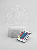 Gepersonaliseerde LED paardenlamp met naam – Cracked Ice voet (16×21 cm)