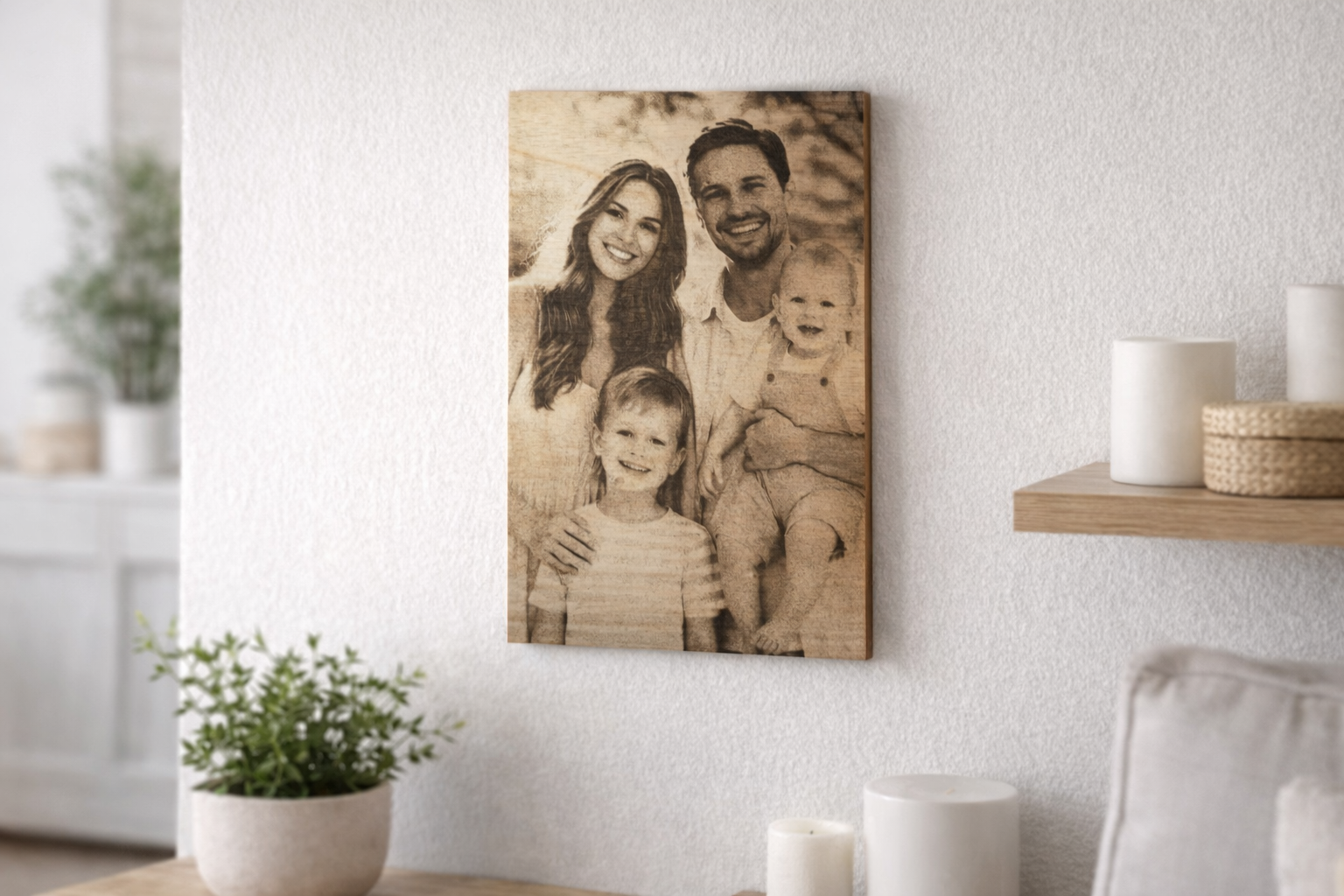 Foto op Hout – Persoonlijke Lasergravure