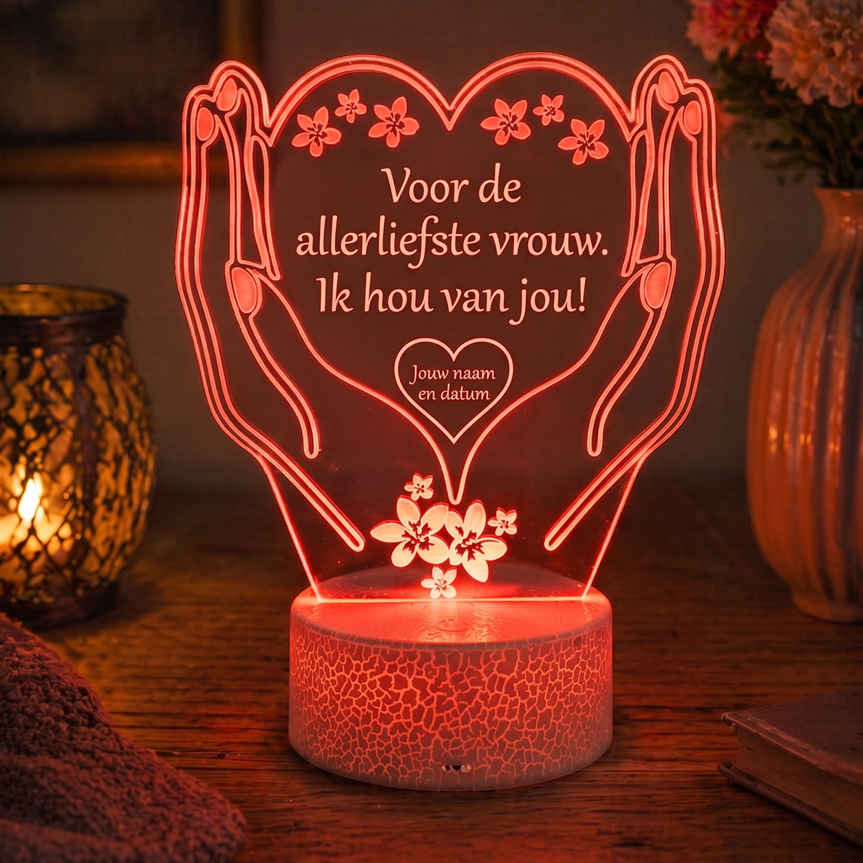 Gepersonaliseerde Kleine LED Lamp Hart