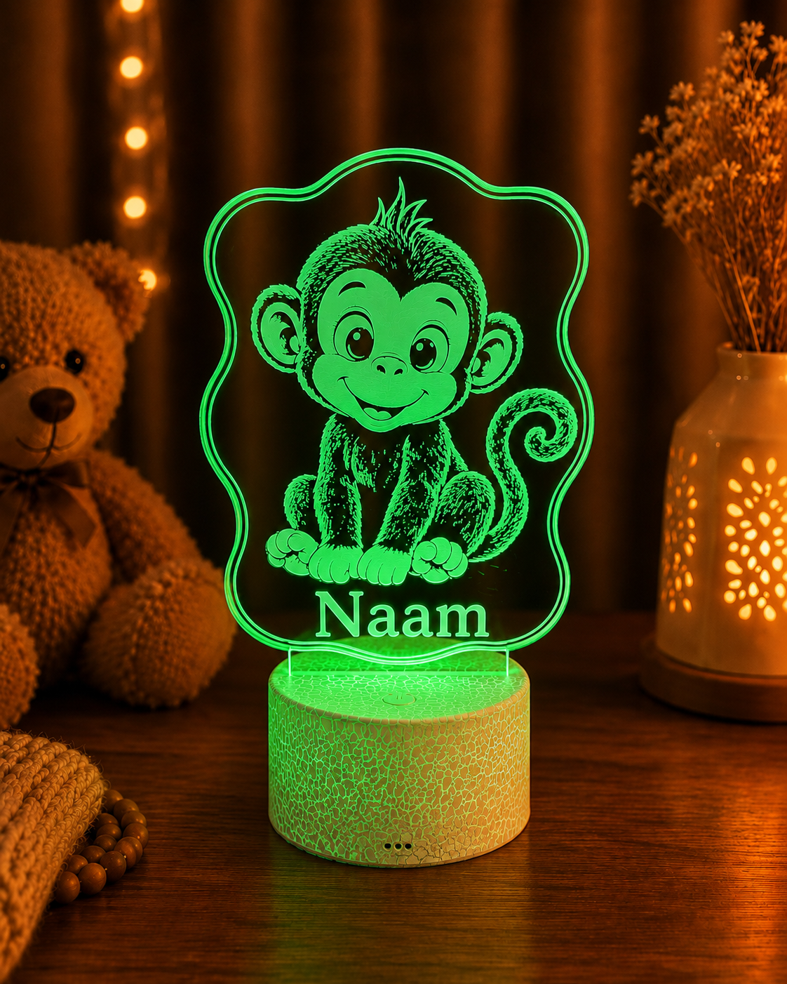 Gepersonaliseerde LED Lamp met Naam voor Kinderen – Dieren Nachtlampje