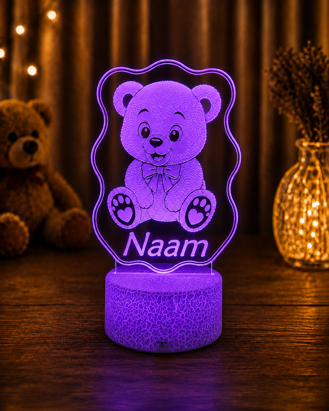 Gepersonaliseerde LED Lamp met Naam voor Kinderen – Dieren Nachtlampje