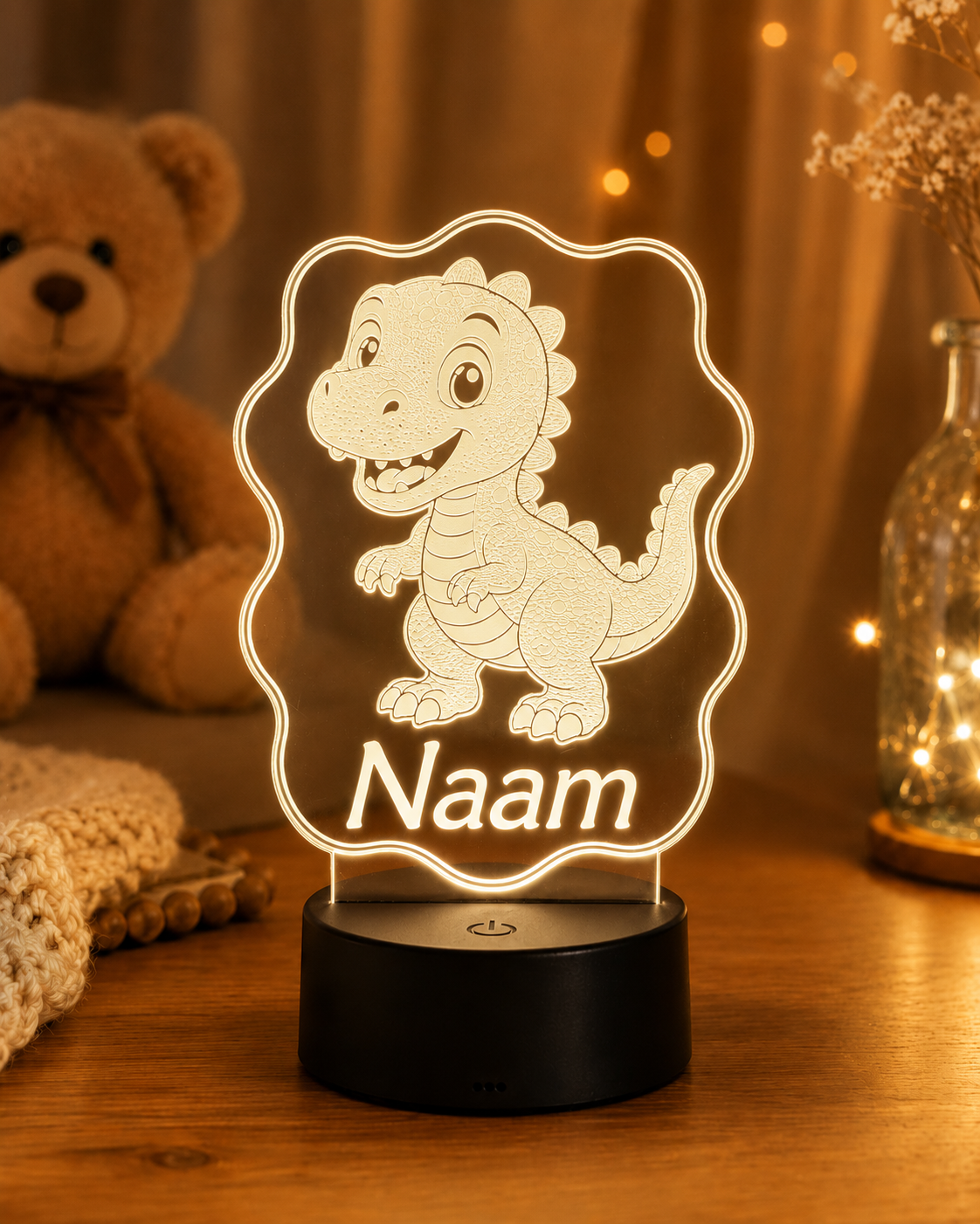 Gepersonaliseerde LED Lamp met Naam voor Kinderen – Dieren Nachtlampje