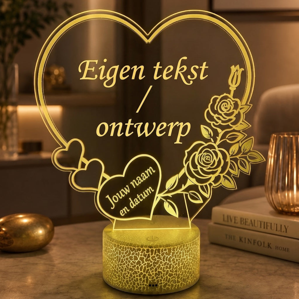 Gepersonaliseerde LED Lamp Hart – Groot Formaat