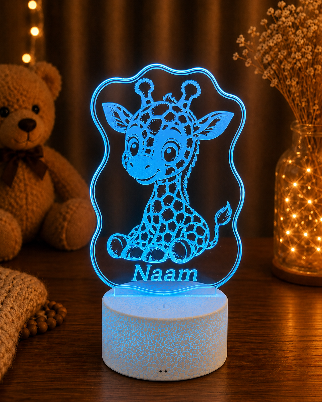 Gepersonaliseerde LED Lamp met Naam voor Kinderen – Dieren Nachtlampje