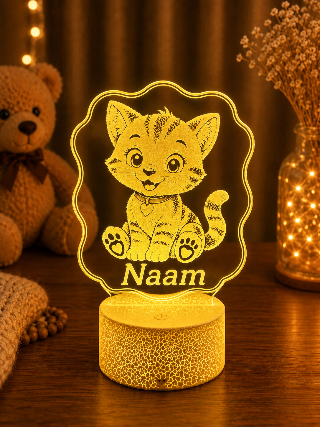 Gepersonaliseerde LED Lamp met Naam voor Kinderen – Dieren Nachtlampje