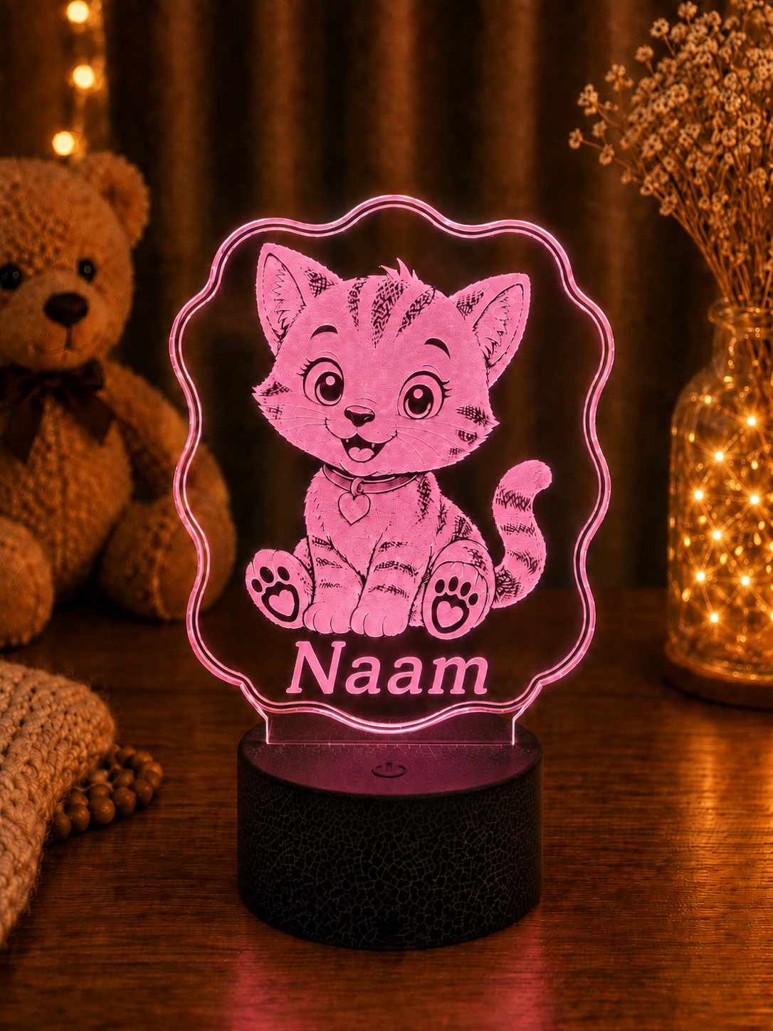 Gepersonaliseerde LED Lamp met Naam voor Kinderen – Dieren Nachtlampje