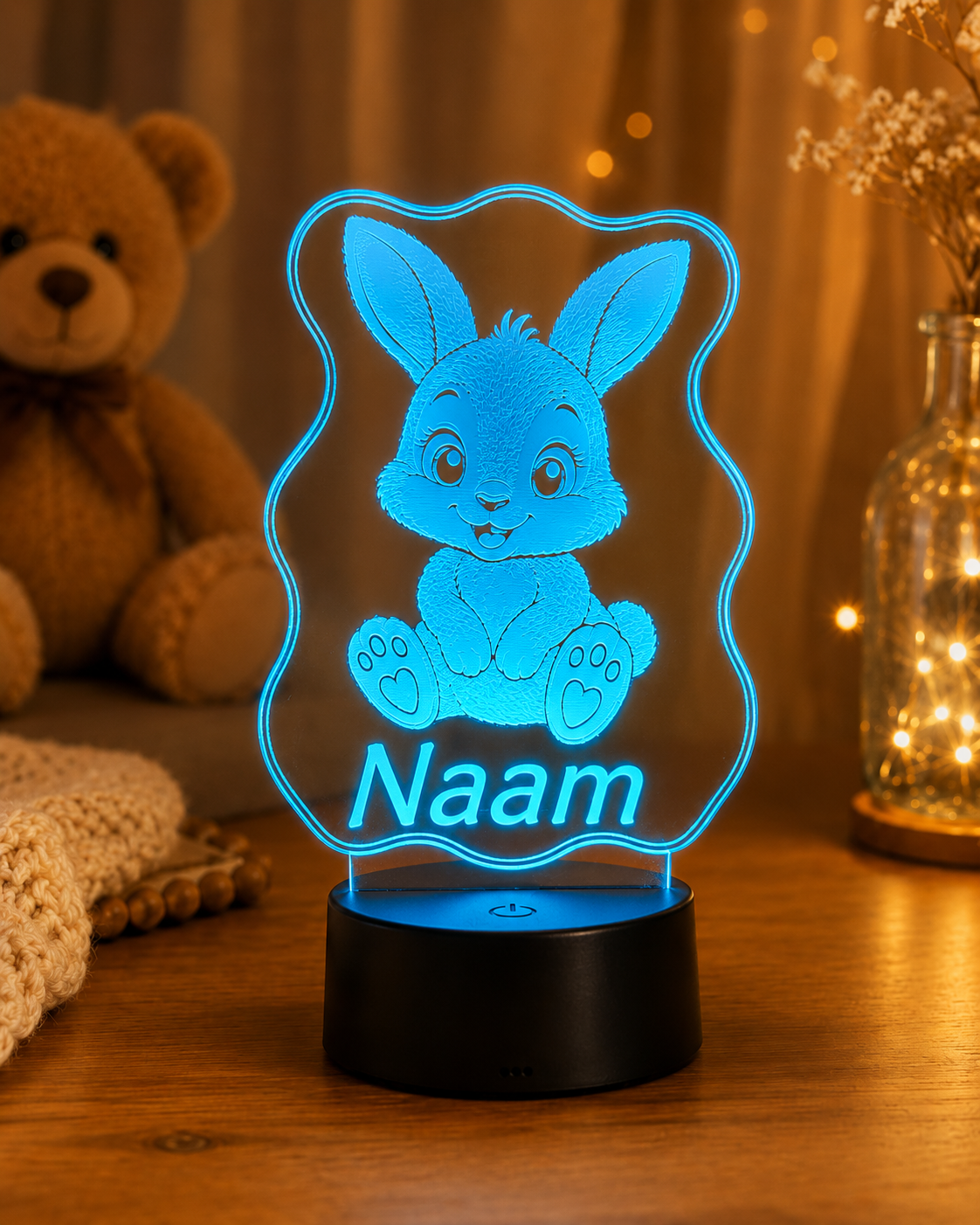 Gepersonaliseerde LED Lamp met Naam voor Kinderen – Dieren Nachtlampje