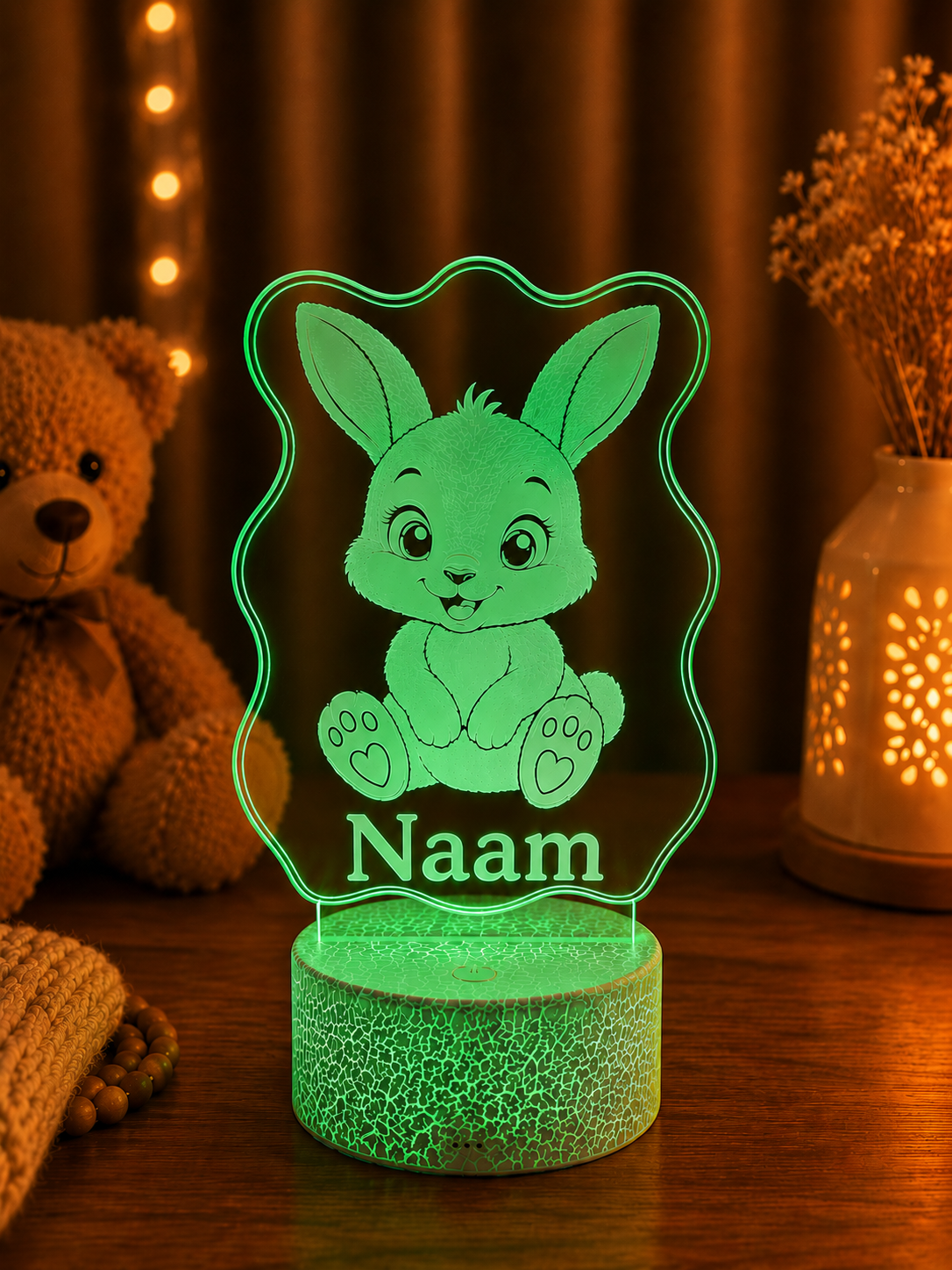 Gepersonaliseerde LED Lamp met Naam voor Kinderen – Dieren Nachtlampje
