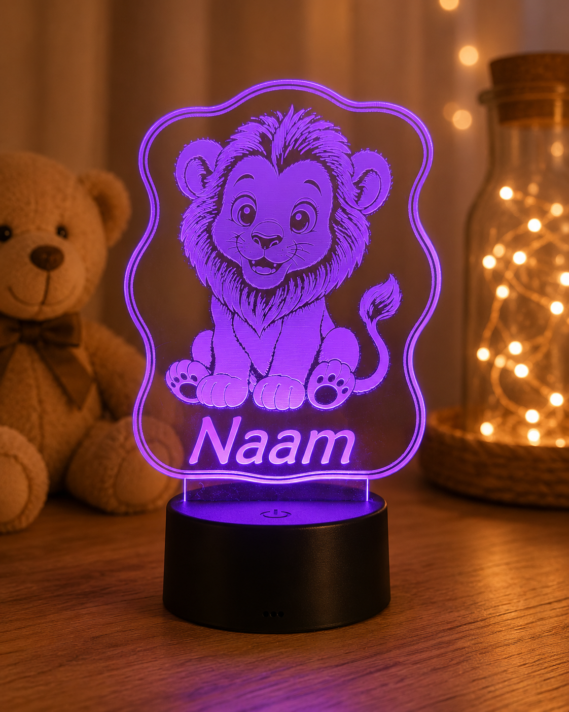 Gepersonaliseerde LED Lamp met Naam voor Kinderen – Dieren Nachtlampje