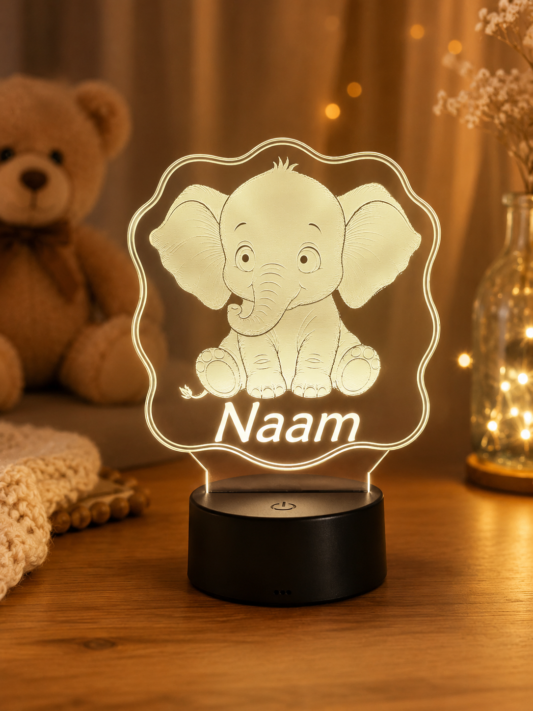 Gepersonaliseerde LED Lamp met Naam voor Kinderen – Dieren Nachtlampje