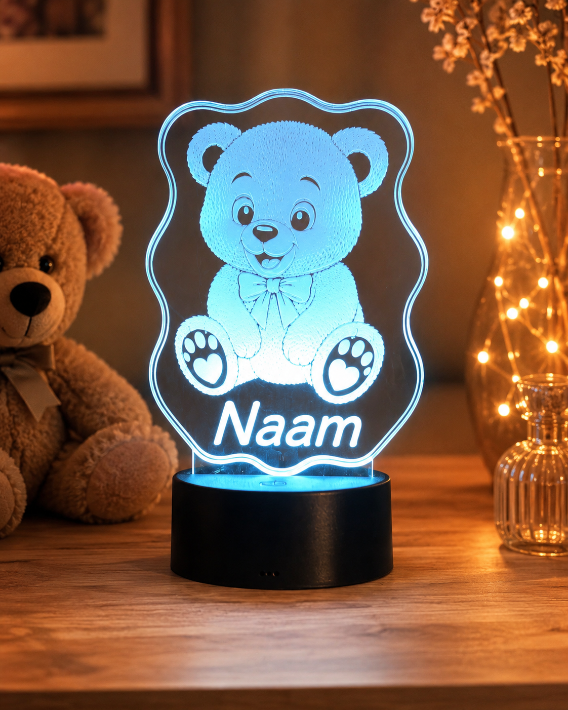 Gepersonaliseerde LED Lamp met Naam voor Kinderen – Dieren Nachtlampje