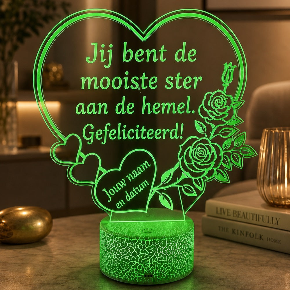 Gepersonaliseerde LED Lamp Hart – Groot Formaat