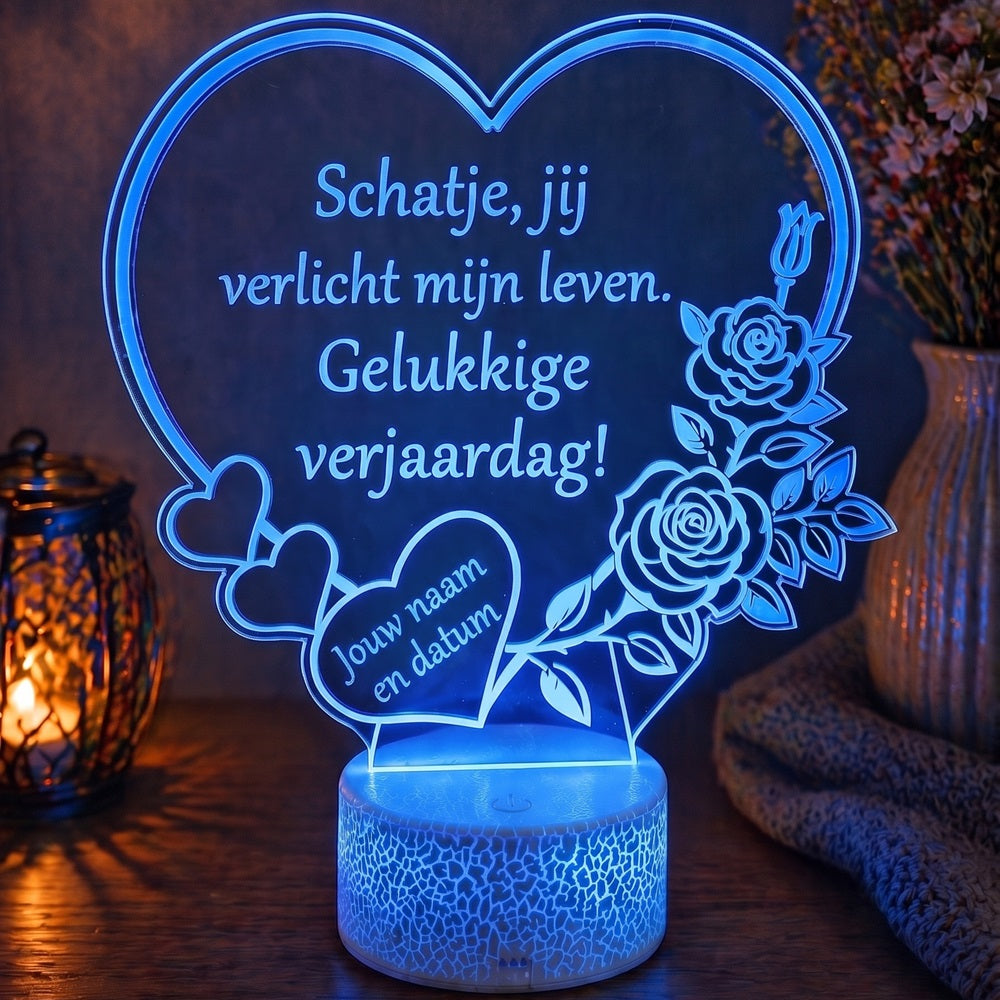 Gepersonaliseerde LED Lamp Hart – Groot Formaat