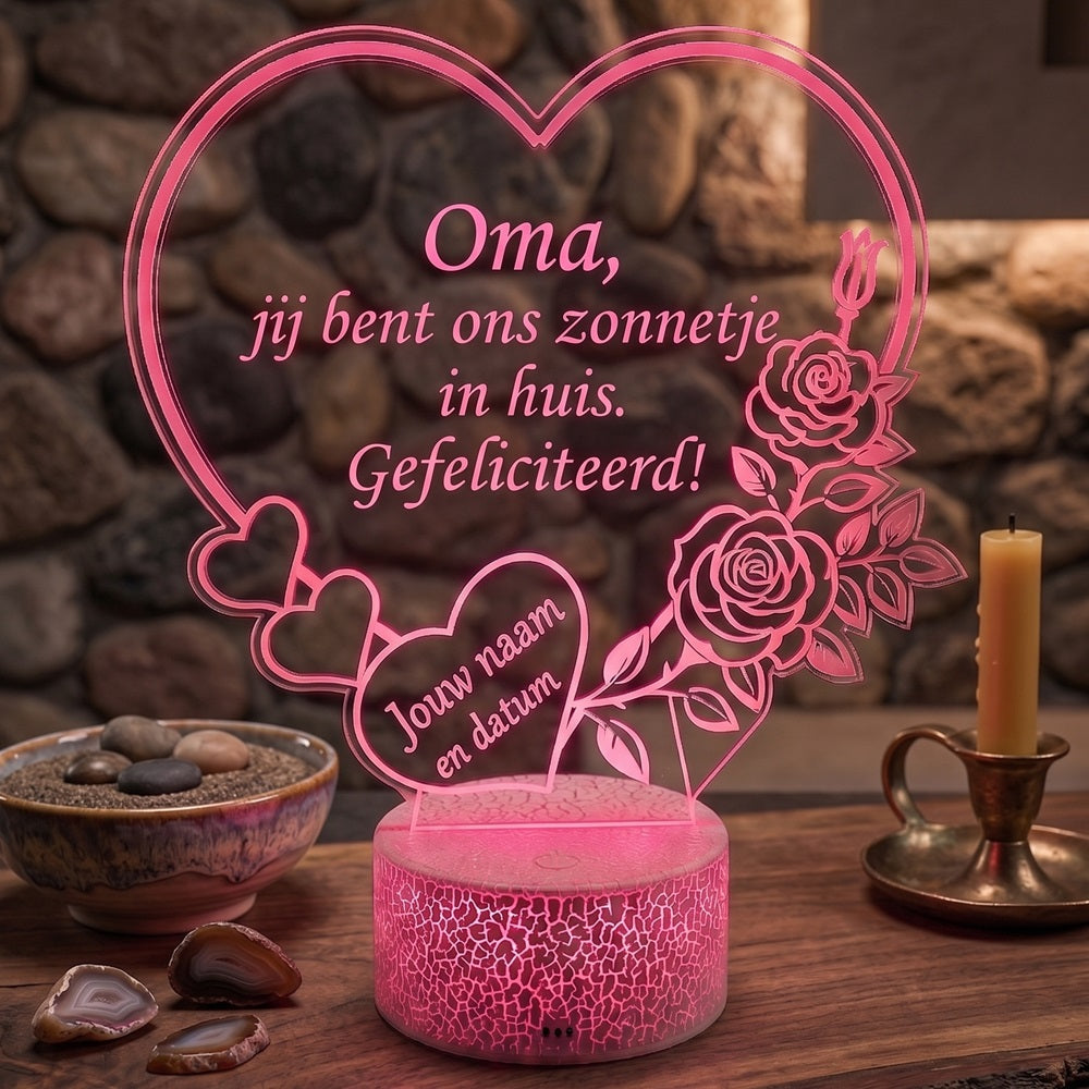 Gepersonaliseerde LED Lamp Hart – Groot Formaat