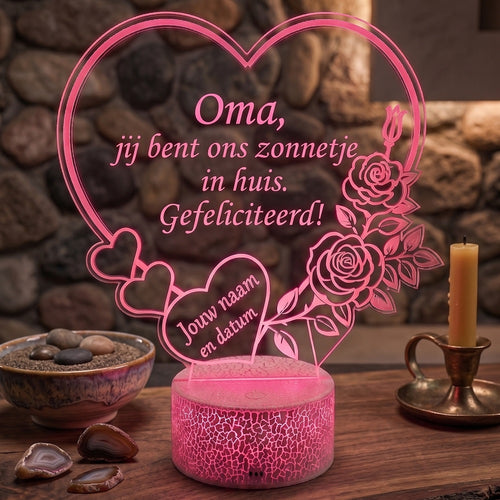 Gepersonaliseerde LED Lamp Hart – Groot Formaat