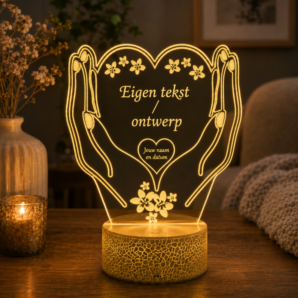Gepersonaliseerde Kleine LED Lamp Hart