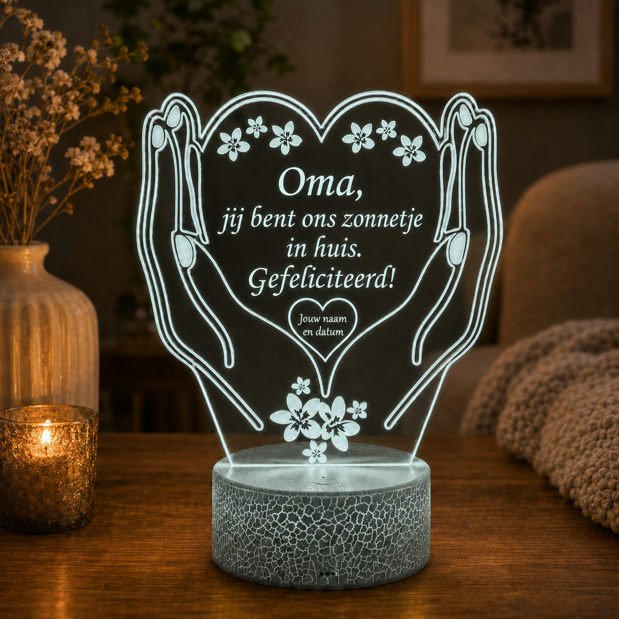 Gepersonaliseerde Kleine LED Lamp Hart