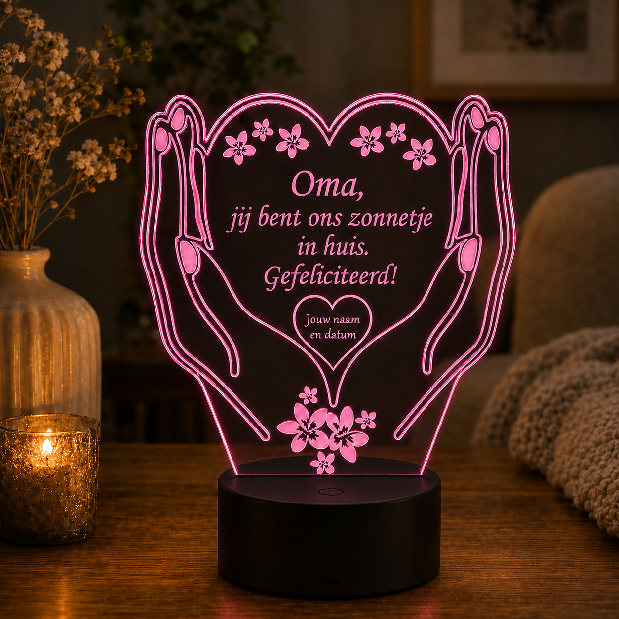 Gepersonaliseerde Kleine LED Lamp Hart