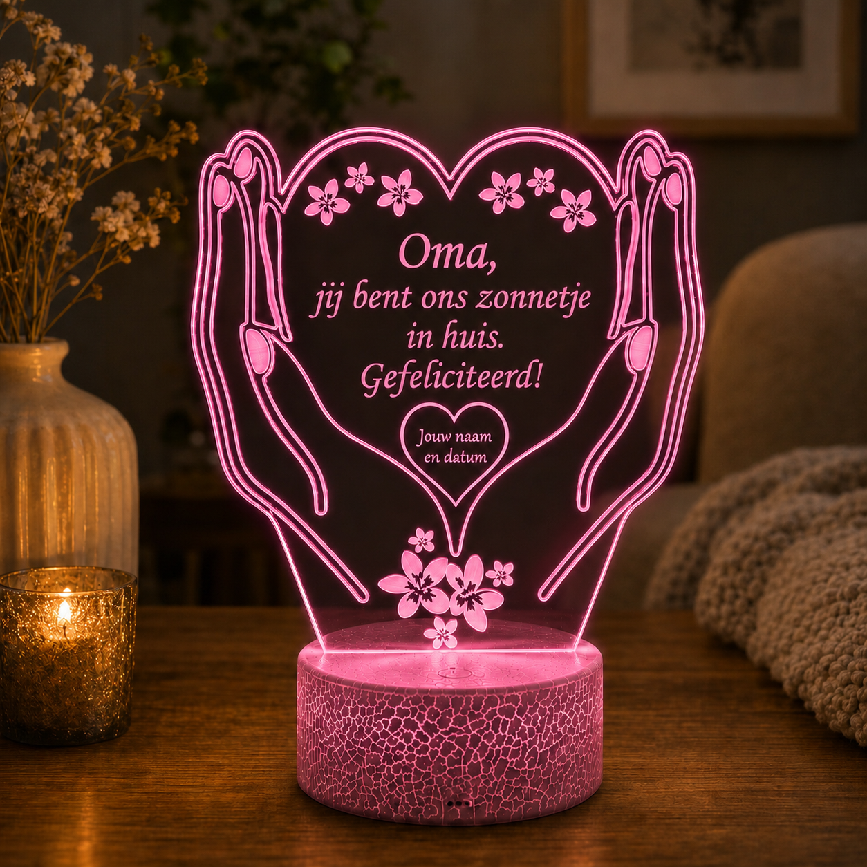 Gepersonaliseerde Kleine LED Lamp Hart