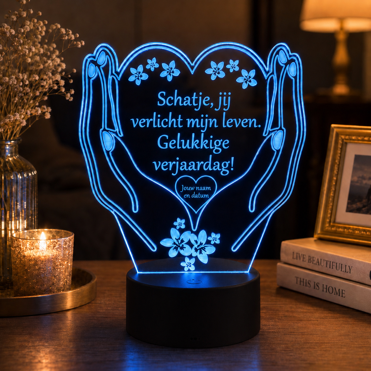 Gepersonaliseerde Kleine LED Lamp Hart
