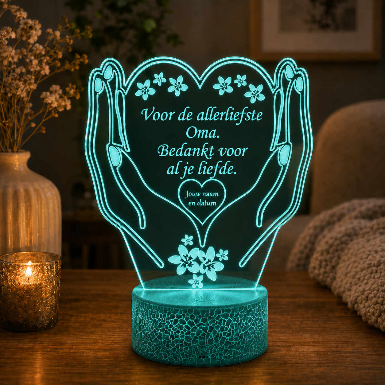Gepersonaliseerde Kleine LED Lamp Hart