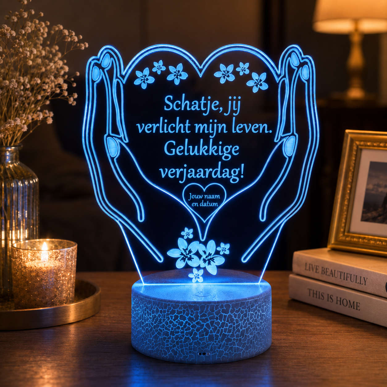Gepersonaliseerde Kleine LED Lamp Hart