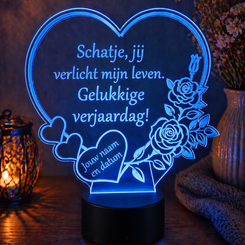 Gepersonaliseerde LED Lamp Hart – Groot Formaat