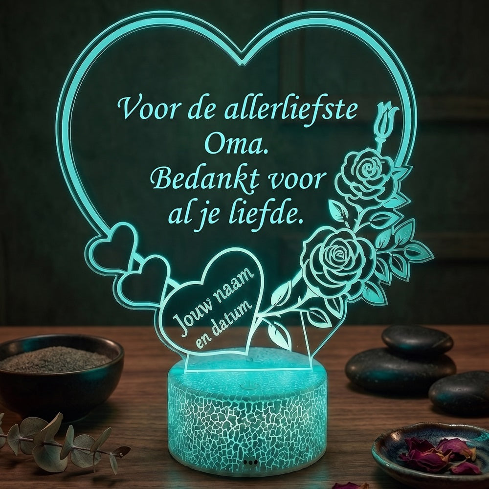 Gepersonaliseerde LED Lamp Hart – Groot Formaat