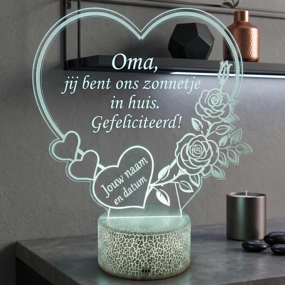 Gepersonaliseerde LED Lamp Hart – Groot Formaat